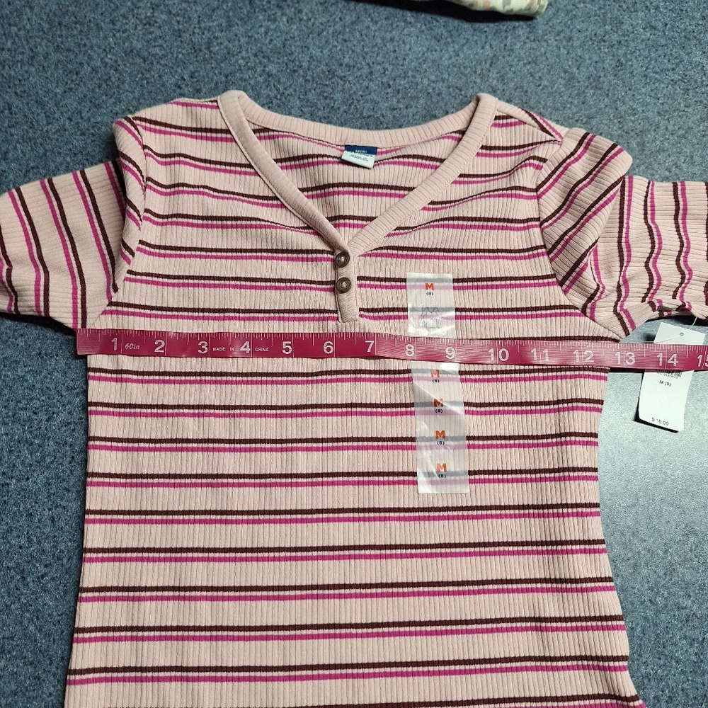 Old Navy Long Sleeved Henley & Leopard Print Shirt Bundle Size 8/M, NWT